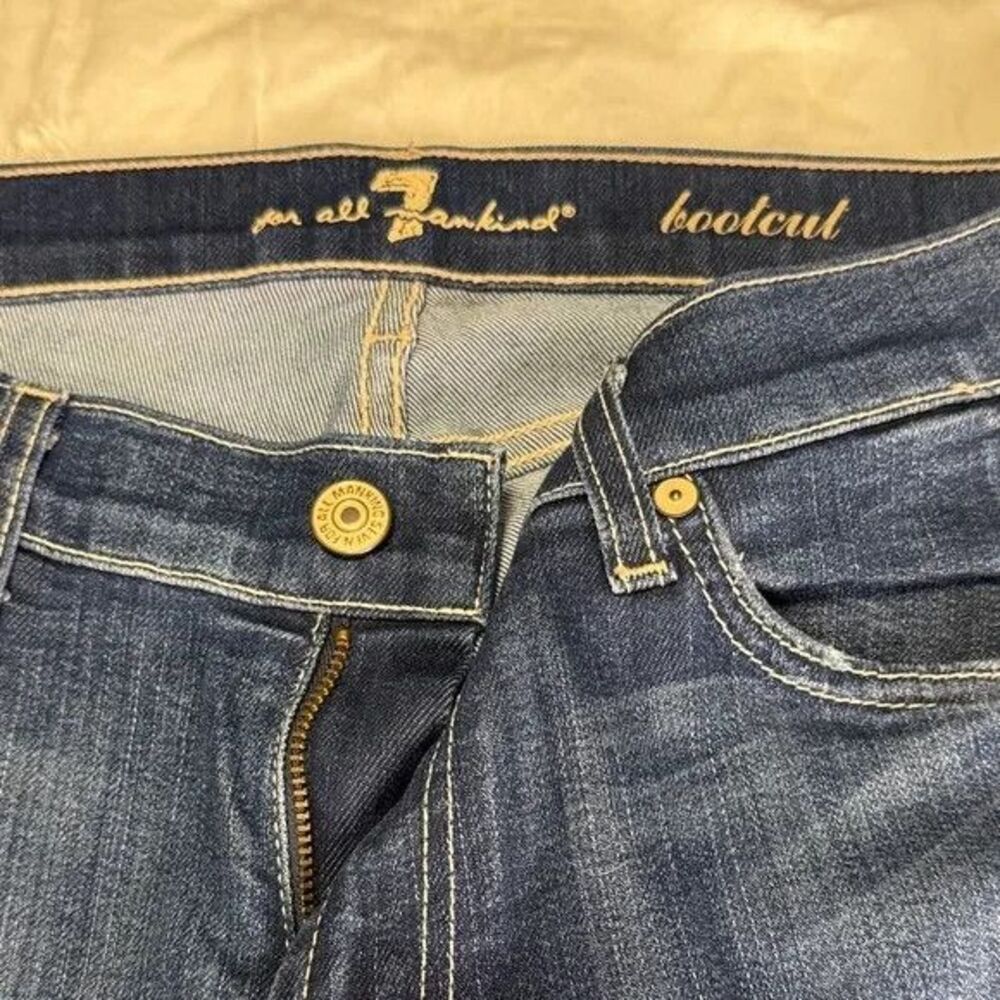 Vtg Seven All Mankind Jeans Womens 27 A Pocket Flare Boot Cut 28x31 Denim Y2K